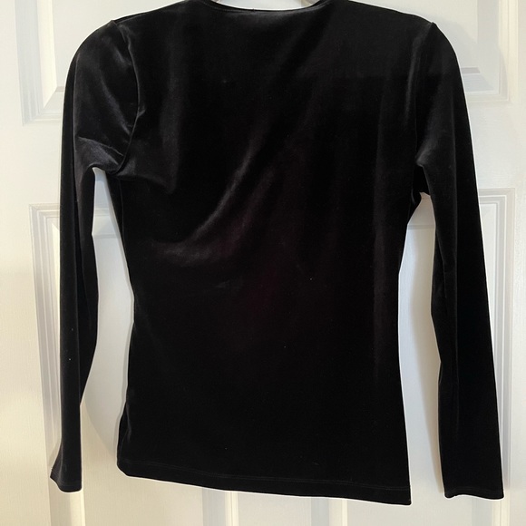 J. Crew Mercantile Surplice Black Velvet Top Size XS - Picture 8 of 11